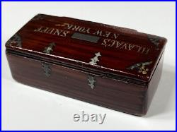 Antique 1800s Hlavac's Snuff Box New York Advertising Rosewood Old