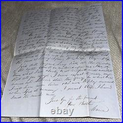 Antique 1800s Letter From Owego NY New York Mentions Awful Murder Committed