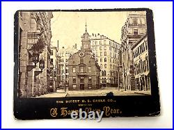 Antique 1800s RARE Boston Massachusetts Old State House U. S. Cable Cabinet Photo