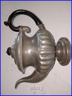 Antique 1830 Pewter Tea Pot, English Style, Repaired Wooden Handle Rare Comps