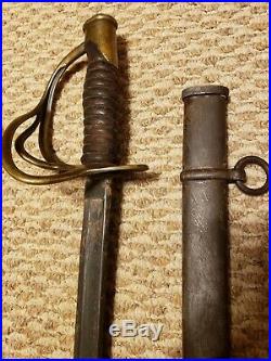 Antique 1862 Prov. Tool Co. U. S Civil War M1860 Cavalry Saber Sword withScabbard