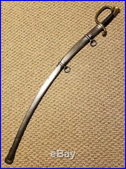 Antique 1863 AMES U. S Civil War Model 1840 Artillery Saber Sword with Scabbard