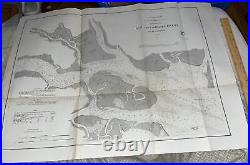 Antique 1871 US Map U. S. Coast Survey Bull and Combahee Rivers South Carolina