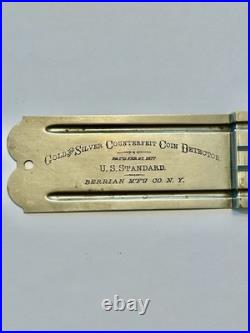 Antique 1877 Berrian Mfg Co Gold & Silver Counterfeit Coin Detector Great Cond