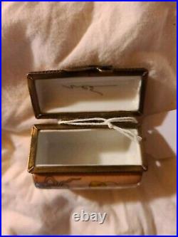 Antique 1898 Limoges Porcelain Miniature Sewing Needle Thread Box