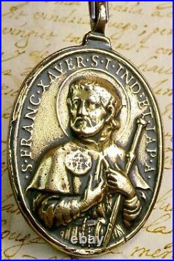 Antique 18th Century Ignatius Of Loyola Francis Xavier Bronze Hamerani Medal