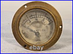 Antique 1900 LOCOMOBILE Co of America Brass Steam Car Pressure Gage Syracuse NY