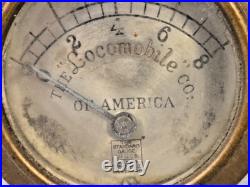 Antique 1900 LOCOMOBILE Co of America Brass Steam Car Pressure Gage Syracuse NY