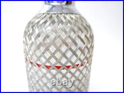 Antique 1903 Sparklets Seltzer Bottle London England Glass Metal Mesh Wrapped
