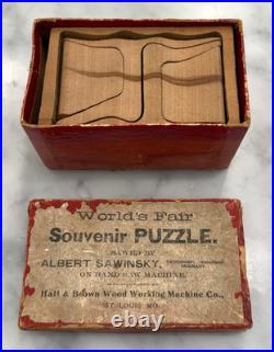 Antique 1904 St Louis Worlds Fair Furniture Souvenir Puzzle COMPLETE withBox