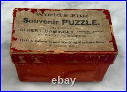 Antique 1904 St Louis Worlds Fair Furniture Souvenir Puzzle COMPLETE withBox