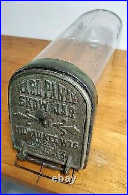 Antique 1905 Karl Panay Show Jar Glass Candy Dispenser Store Display