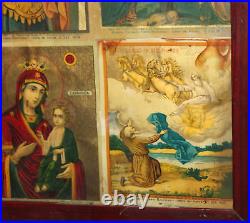 Antique 1907 Russian Orthodox Set 4 Religious Prints