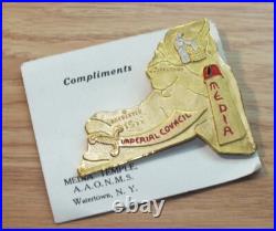 Antique 1911 Rochester Imperial Council Media Collectible Gold Tone Pin