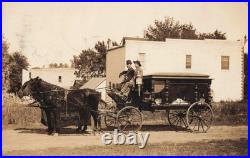 Antique 1912 Horse Drawn Hearse Carriage Shubert Nebraska Real Photo Postcard