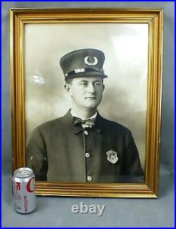Antique 1913 ST. PAUL POLICE OFFICER Portrait PHOTOGRAPH Framed MINNESOTA