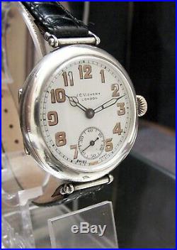 Antique 1918 Solid Silver Military Longines Trench Watch Ww1 League Of Nations