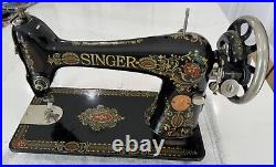 Antique 1919 Singer 66 Red Eye Treadle Sewing Machine, SERVICED, Extras, VGC