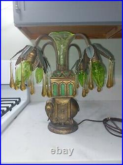 Antique 1920's Egyptian Revival Epergne Lamp Elephant
