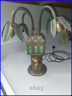 Antique 1920's Egyptian Revival Epergne Lamp Elephant