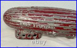 Antique 1920's original AC Williams red Graf Zeppelin cast iron coin still bank