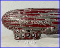 Antique 1920's original AC Williams red Graf Zeppelin cast iron coin still bank