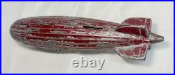 Antique 1920's original AC Williams red Graf Zeppelin cast iron coin still bank
