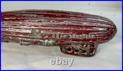 Antique 1920's original AC Williams red Graf Zeppelin cast iron coin still bank