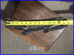 Antique 1920s Florida License Plate Topper Alligator With Glass Eye