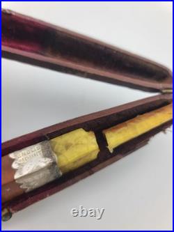 Antique 1940's Magyar Occa Pipe Silver Band Meerschaum Lined with Case Broken Stem