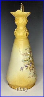 Antique 19th C. Blush Cream Royal Worcester Ewer Pitcher Flower Vase Victorian