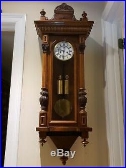 Antique 19th C. Gustav Becker Weight Driven Vienna Regulator Wall Clock Germany