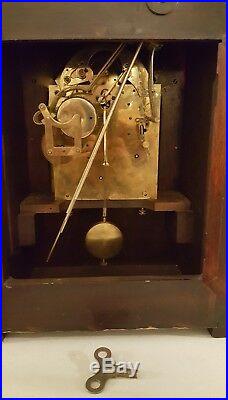 Antique 19th C. JUNGHANS Mahogany Westminster Chime Bracket Mantel Shelf Clock