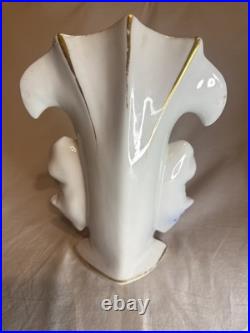 Antique 19th Century Mantel Vase Old Paris Porcelain Flowers Gold Gilding 10