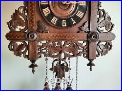 Antique 19th century Black Forest Railroad Train Station Cuckoo Clock. Work well