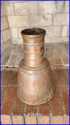 Antique 19thC Ottoman Heavy Copper Pitcher 6.5lb 3kg Hand Forged Strap Handle Ju