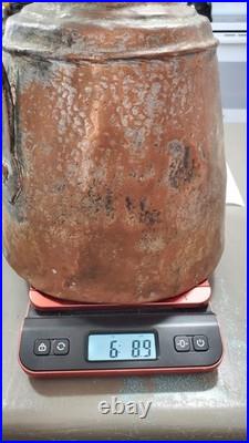 Antique 19thC Ottoman Heavy Copper Pitcher 6.5lb 3kg Hand Forged Strap Handle Ju Antique 19thC Ottoman Heavy Copper Pitcher 6.5lb 3kg Hand Forged Strap Handle Ju