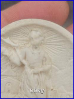Antique 19thc meerschaum bas relief plaque Saint Gens Baucuet