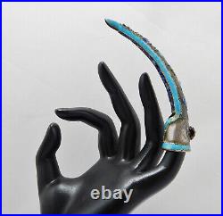 Antique 4 Chinese Silver Enamel Fingernail Guard Fingernail Protector Pendant