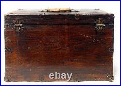 Antique 7 Drawer Vintage Machinist Wood Wooden Oak Tool Box & Mirror Jewelry etc