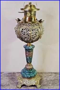 Antique ABCO Ornate Rochester Marble&Brass Cherub Victorian Electric Parlor Lamp