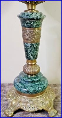 Antique ABCO Ornate Rochester Marble&Brass Cherub Victorian Electric Parlor Lamp