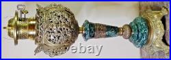 Antique ABCO Ornate Rochester Marble&Brass Cherub Victorian Electric Parlor Lamp