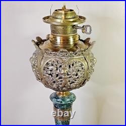 Antique ABCO Ornate Rochester Marble&Brass Cherub Victorian Electric Parlor Lamp