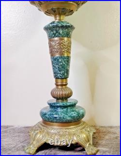 Antique ABCO Ornate Rochester Marble&Brass Cherub Victorian Electric Parlor Lamp