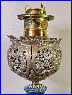 Antique ABCO Ornate Rochester Marble&Brass Cherub Victorian Electric Parlor Lamp