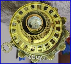 Antique ABCO Ornate Rochester Marble&Brass Cherub Victorian Electric Parlor Lamp