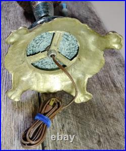 Antique ABCO Ornate Rochester Marble&Brass Cherub Victorian Electric Parlor Lamp