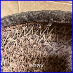 Antique African Hausa Tribe Coiled Dowry Basket Adorned Cowrie Shells