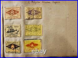 Antique, Album Russian & USSR Set of 114 Different Labels From Matchboxes, Rare